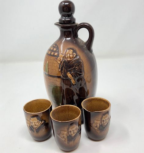 Ceramic Jug w cork stopper, Monk, MORIYAMA, MADE IN