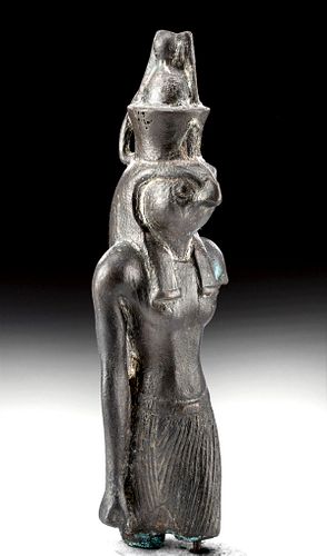 Egyptian Bronze Statue Falcon-Head God Horus