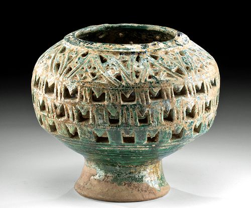 10th C. Persian Nishapur Glazed Pottery Censer TL'd