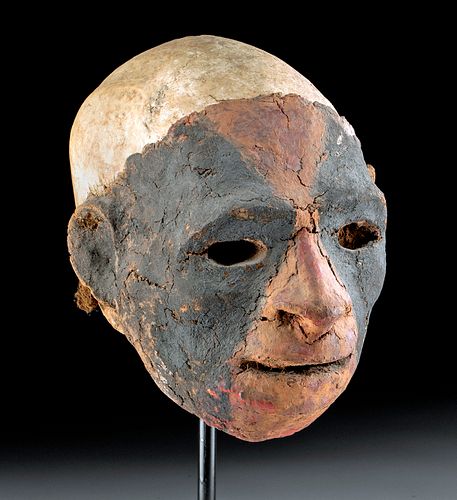 19th C. Vanuatu Overmodeled Skull (Rambaramp)