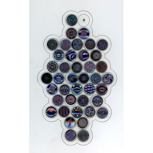 An Assortment Of 1940'S W. German Black Glass Buttons
