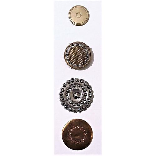 Small Card Of 18Th Century Buttons Including Copper