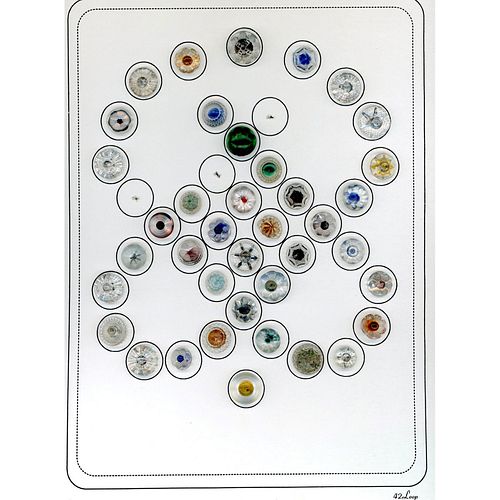 1 Card Of Div 1 Clear & Colored Glass Radiant Buttons