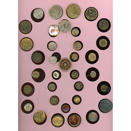 A Full Card Of Assorted Paris Backmarked Buttons