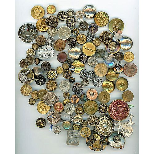 Heavy Bag Lot Of Assorted Metal Buttons