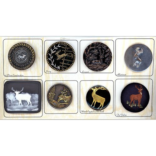 A Small Card Of Assorted Material Deer Buttons