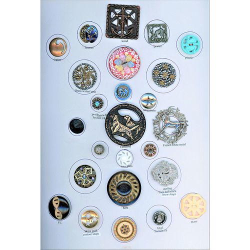 Full Card Of Assorted Material Pierced Openwork Buttons