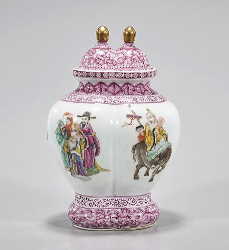 Chinese Enameled Porcelain Conjoined Vase