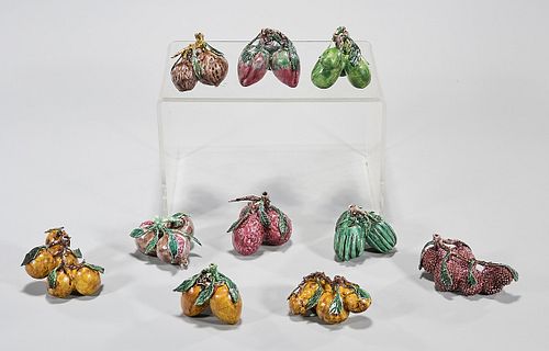 Group of Ten Chinese Porcelain Models of Fruit