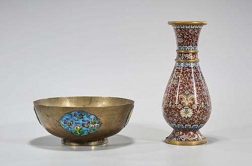 Two Chinese Cloisonne Metal Pieces