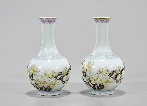 Two Chinese Enameled Porcelain Vases