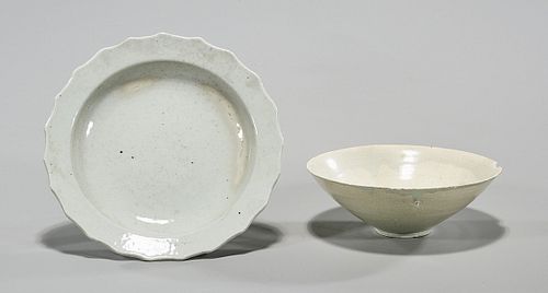 Two Chinese White Glazed Porcelains
