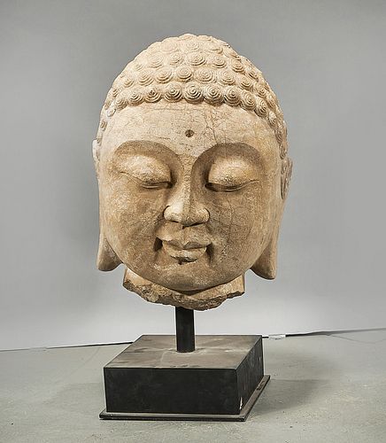 Chinese Stone Buddha Head