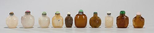 Group of Ten Agate Snuff Bottles