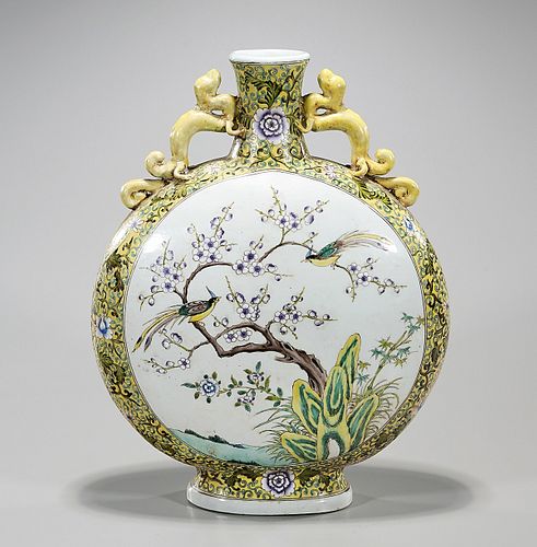 Chinese Enameled Porcelain Moon Flask