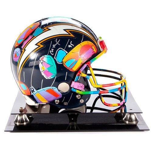 Peter Max Painted Football Helmet