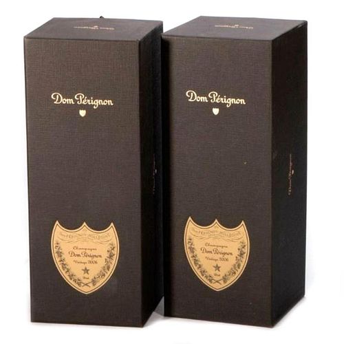 Two Bottles of 2006 Dom Perignon Champagne