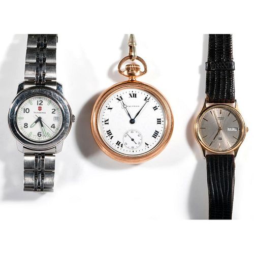 Seiko men's watch, Waltham pocket watch, Victorinox men's watch