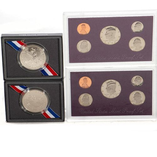 1988 Olympic Silver Dollar, 2004 Thomas Edison Silver Dollar, 1991 Mount Rushmore Silver Dollars,