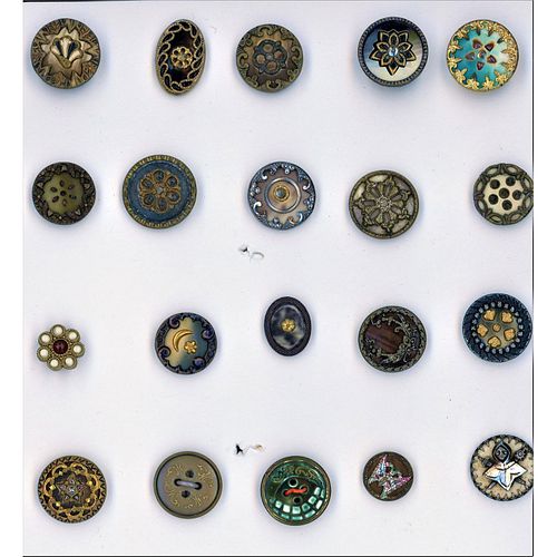 A Small Card Of Division 1 Celluloid Buttons