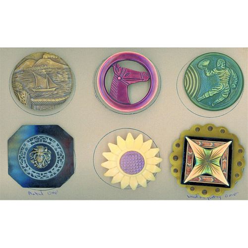 A Small Card Of Assorted Celluloid Buttons