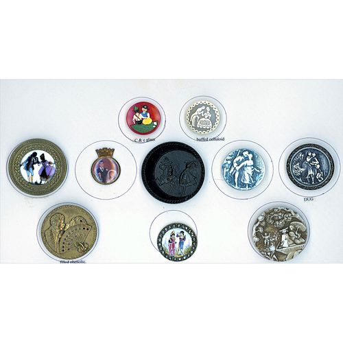 A Small Card Of Assorted Material Couples Buttons