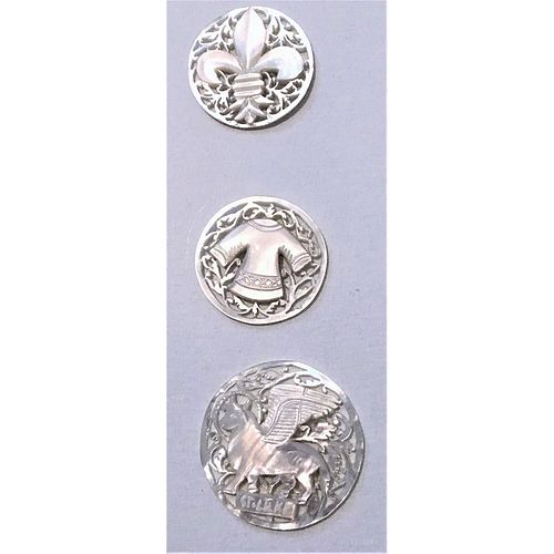 Small Card Of Carved Behtlehem Pearl Buttons