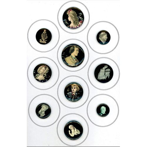 A Card Of 20Th Century Glass Watch Crystal Buttons