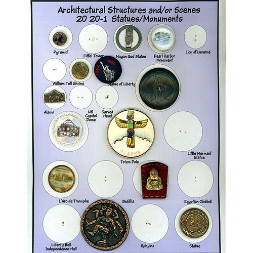A Partial Card Of Asst'D Material Architectural Buttons