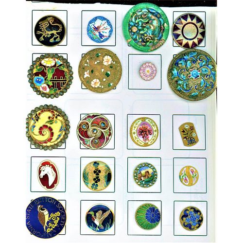 A Small Card Of Assorted Enamel Buttons