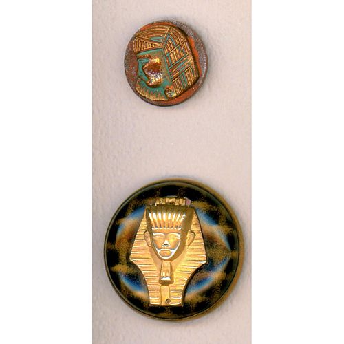 A Pair Of Assorted Material Egyptian Revival Buttons