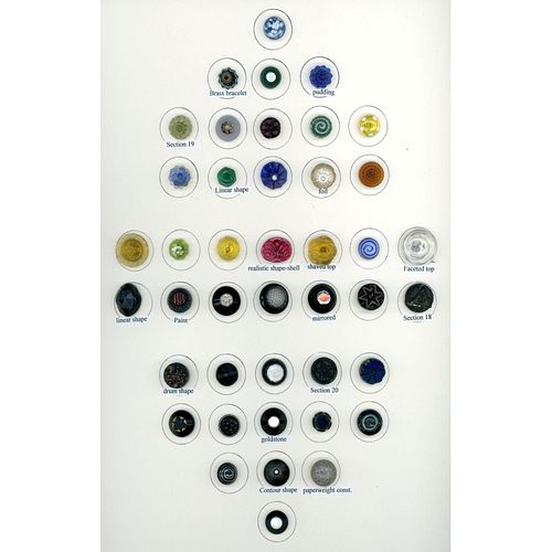 A Card Of Division One Swirlback Glass Buttons
