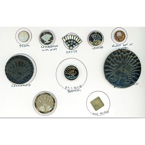 A Small Card Of Assorted Material Fan Buttons