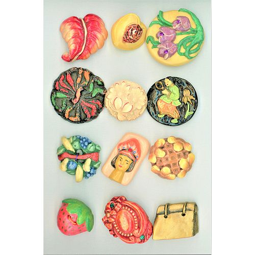 Small Card Of Assorted Pictorial Plaster Buttons