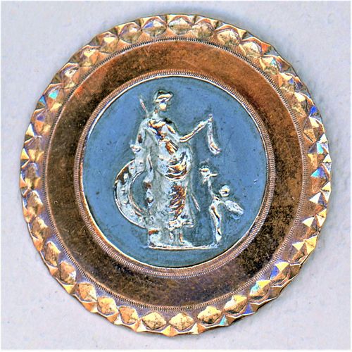 One 18Th Century Figural Copper Button