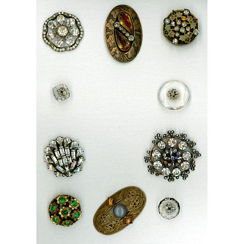 A Small Card Of Paste And Colored Jewel Buttons