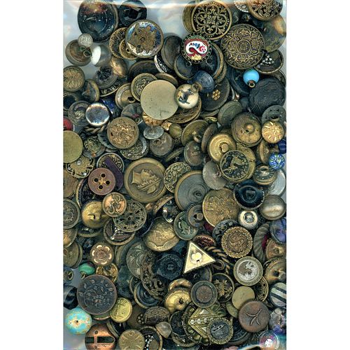 A Bag Lot Of Assorted Metal Buttons