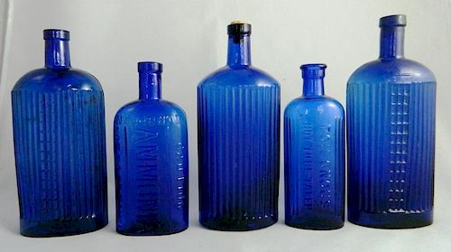 5 Poison cobalt bottles