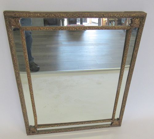 18th Century Carved Wood Continental Mirror.
