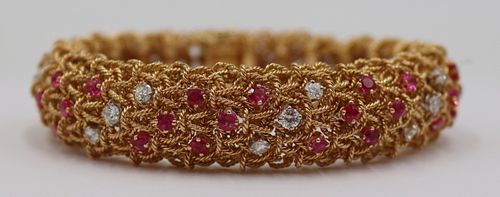JEWELRY. Signed 18kt Gold, Diamond and Ruby