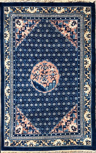 Vintage Chinese Peking Hand Woven Carpet