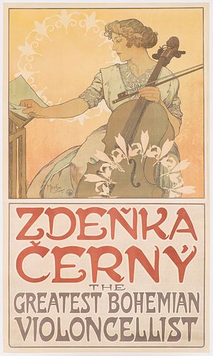 Alphonse Mucha Zdeňka Černý: The Greatest Bohemian Violoncellist, 1913