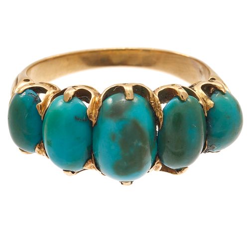 Victorian Turquoise, 15k Yellow Gold Ring