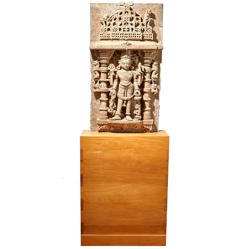 Indian Sandstone Stele of Vishnu, 10th Century