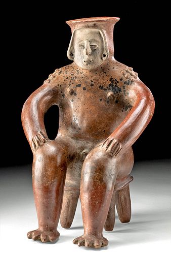 Colima Coahuayana Valley Pottery Seated Male Vessel