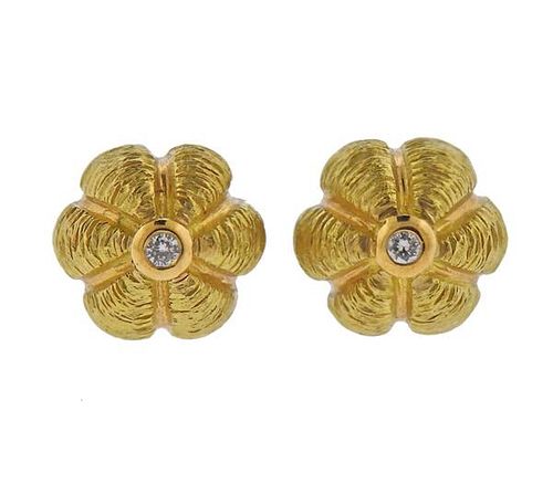 Tiffany &amp; Co 18k Gold Diamond Stud Earrings
