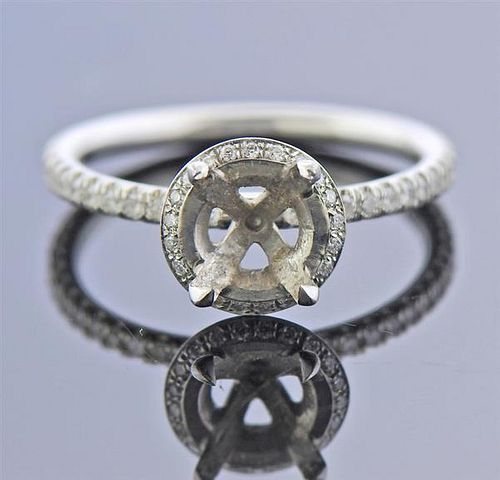 Platinum Diamond Engagement Halo Ring Mounting