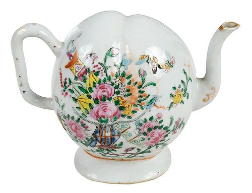 Chinese Famille Rose Porcelain Peach Form Cadogan