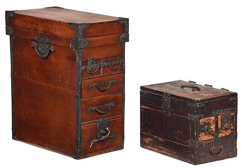 Two Japanese Tansu Chests