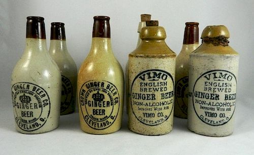 Beer - 8 Stoneware bottles, Cleveland, OH